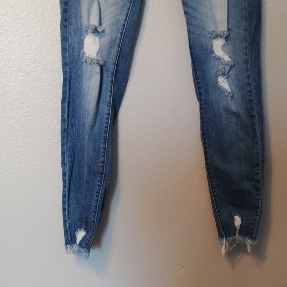 KanCan Denim Jeans Distressed Ladies Raw Hem 13/30 - Picture 2 of 16